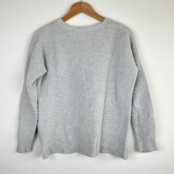 Madewell XS Landmark Textured Sweater Crewneck Side Zipper Pullover Gray - Picture 6 of 6